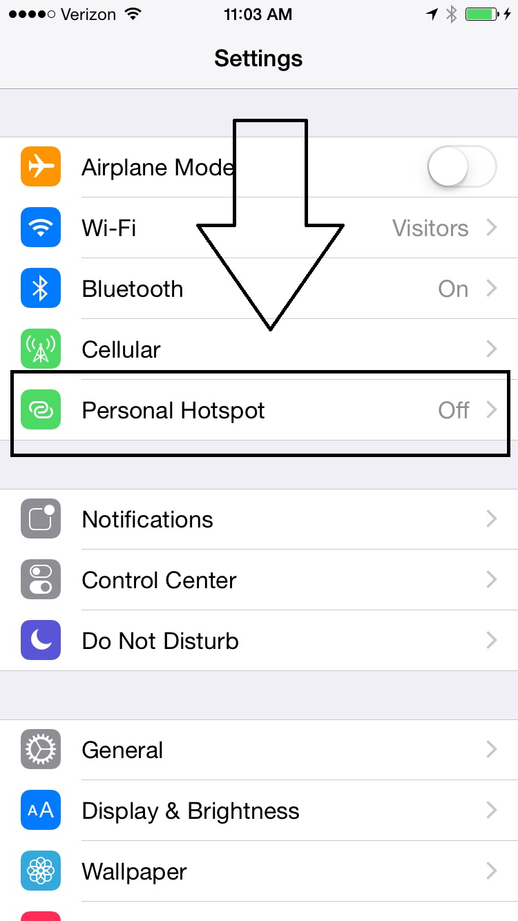 connect iphone hotspot to hp laptop